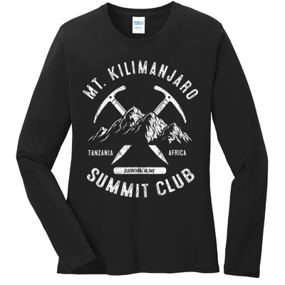 Mount Kilimanjaro Summit Club I Climbed Mt Kilimanjaro Ladies Long Sleeve Shirt