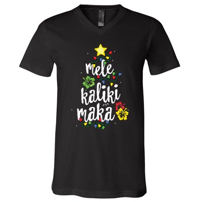 Mele Kalikimaka Shirts For Women Hawaiian Hawaii Christmas V-Neck T-Shirt