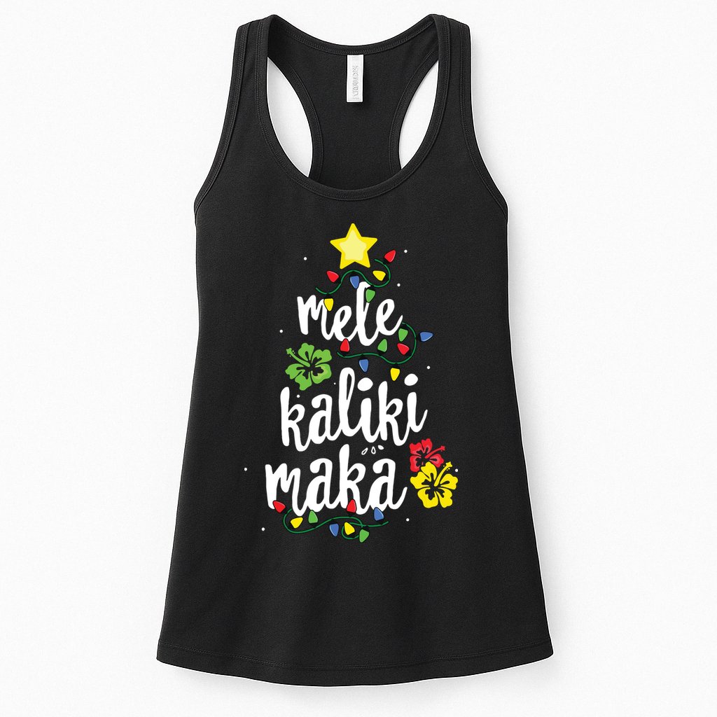 Mele Kalikimaka Shirts For Women Hawaiian Hawaii Christmas Womens Tank Top