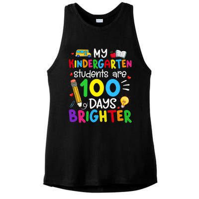 My Kindergarten Students Are 100 Days Brighter 100th Day Meaningful Gift Ladies PosiCharge Tri-Blend Wicking Tank