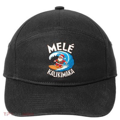 Mele Kalikimaka Surfing Santa Xmas 7-Panel Snapback Hat