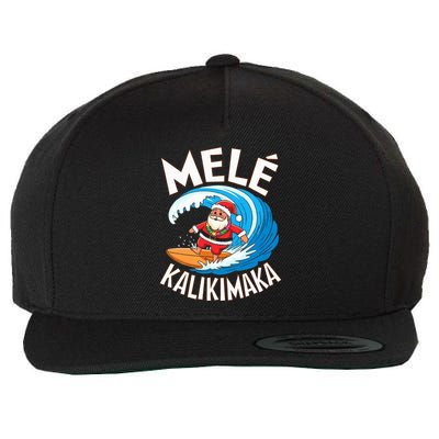 Mele Kalikimaka Surfing Santa Xmas Wool Snapback Cap