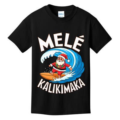 Mele Kalikimaka Surfing Santa Xmas Kids T-Shirt