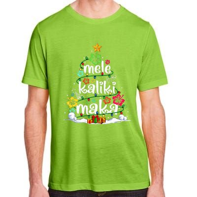 Mele Kalikimaka Tropical Christmas Hawaiian Santa Xmas Tree  Adult ChromaSoft Performance T-Shirt