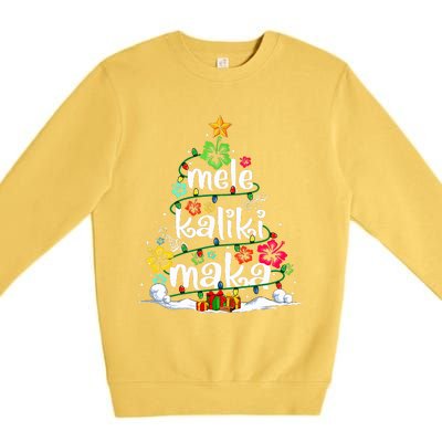 Mele Kalikimaka Tropical Christmas Hawaiian Santa Xmas Tree  Premium Crewneck Sweatshirt