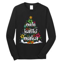 Mele Kalikimaka Tropical Christmas Hawaiian Santa Xmas Tree  Long Sleeve Shirt