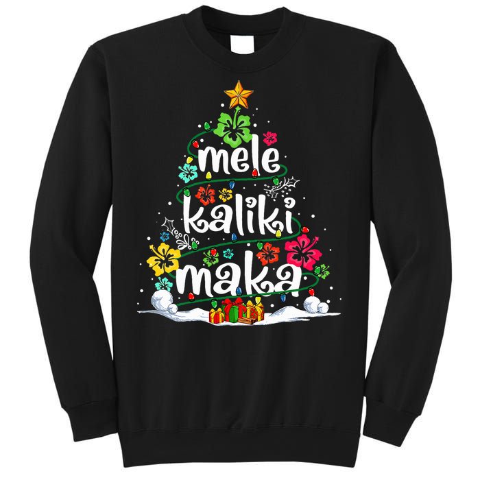 Mele Kalikimaka Tropical Christmas Hawaiian Santa Xmas Tree  Sweatshirt