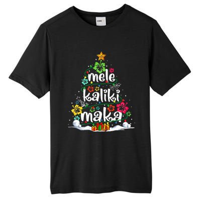 Mele Kalikimaka Tropical Christmas Hawaiian Santa Xmas Tree  Tall Fusion ChromaSoft Performance T-Shirt