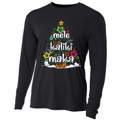 Mele Kalikimaka Tropical Christmas Hawaiian Santa Xmas Tree  Cooling Performance Long Sleeve Crew