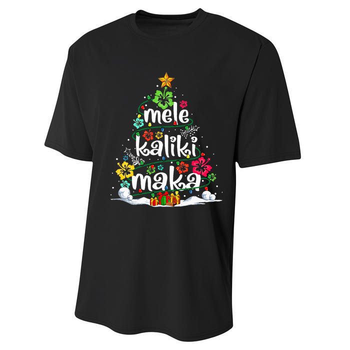 Mele Kalikimaka Tropical Christmas Hawaiian Santa Xmas Tree  Performance Sprint T-Shirt