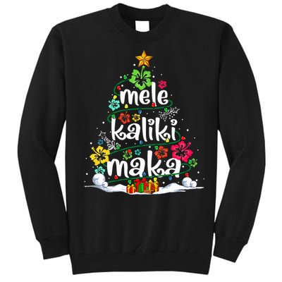 Mele Kalikimaka Tropical Christmas Hawaiian Santa Xmas Tree  Tall Sweatshirt