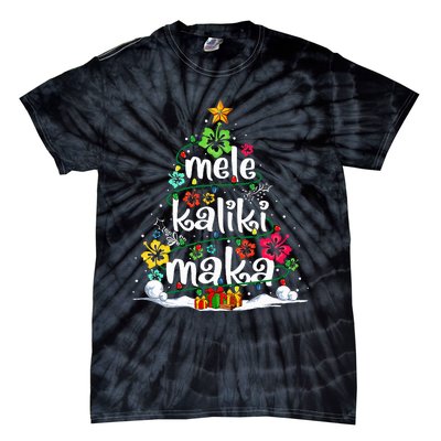 Mele Kalikimaka Tropical Christmas Hawaiian Santa Xmas Tree  Tie-Dye T-Shirt