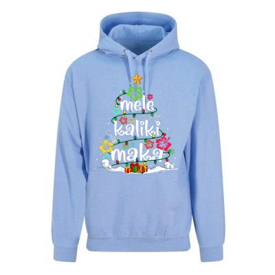 Mele Kalikimaka Tropical Christmas Hawaiian Santa Xmas Tree  Unisex Surf Hoodie