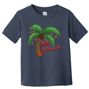 Mele Kalikimaka Tropical Christmas Hawaiian Santa Xmas Tree Toddler T-Shirt