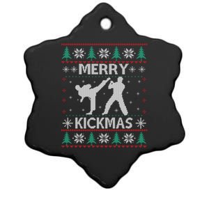 Merry Kickmas Taekwondo Christmas Ugly Sweater Xmas Funny Cute Gift Ceramic Star Ornament