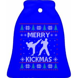 Merry Kickmas Taekwondo Christmas Ugly Sweater Xmas Funny Cute Gift Ceramic Bell Ornament