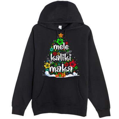 Mele Kalikimaka Tropical Christmas Hawaiian Santa Xmas Tree Premium Pullover Hoodie