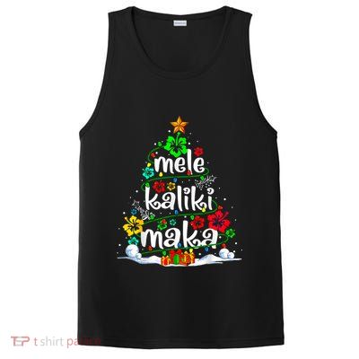 Mele Kalikimaka Tropical Christmas Hawaiian Santa Xmas Tree PosiCharge Competitor Tank