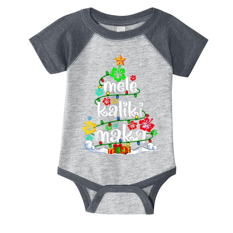 Mele Kalikimaka Tropical Christmas Hawaiian Santa Xmas Tree Infant Baby Jersey Bodysuit