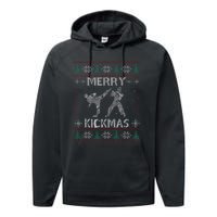 Merry Kickmas Taekwondo Christmas Ugly Sweater Xmas Funny Performance Fleece Hoodie