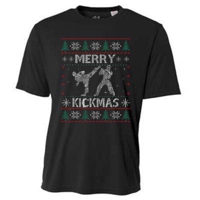 Merry Kickmas Taekwondo Christmas Ugly Sweater Xmas Funny Cooling Performance Crew T-Shirt