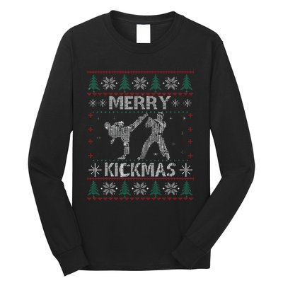 Merry Kickmas Taekwondo Christmas Ugly Sweater Xmas Funny Long Sleeve Shirt