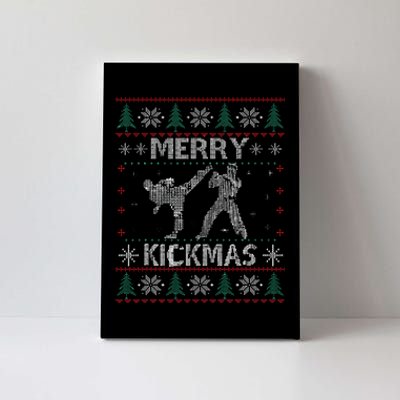 Merry Kickmas Taekwondo Christmas Ugly Sweater Xmas Funny Canvas