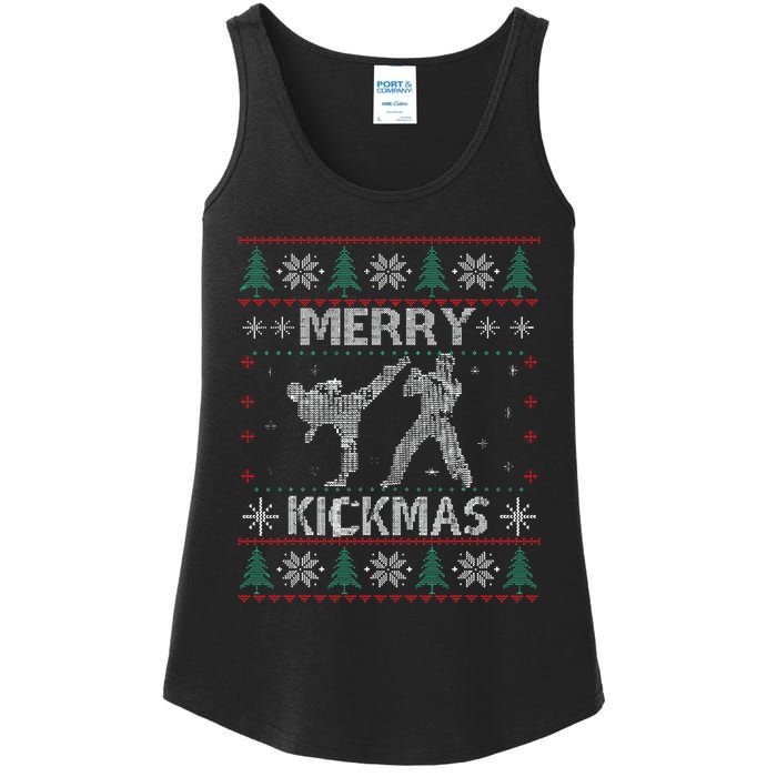 Merry Kickmas Taekwondo Christmas Ugly Sweater Xmas Funny Ladies Essential Tank