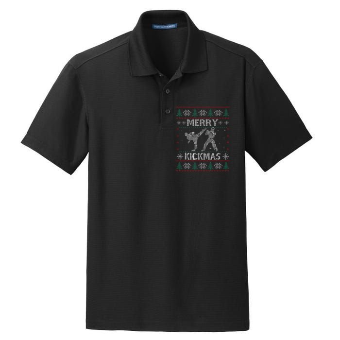 Merry Kickmas Taekwondo Christmas Ugly Sweater Xmas Funny Dry Zone Grid Polo