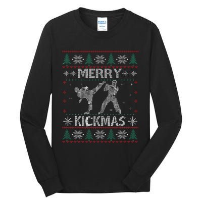 Merry Kickmas Taekwondo Christmas Ugly Sweater Xmas Funny Tall Long Sleeve T-Shirt