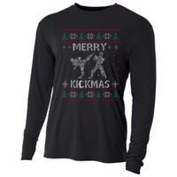 Merry Kickmas Taekwondo Christmas Ugly Sweater Xmas Funny Cooling Performance Long Sleeve Crew