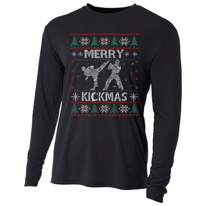 Merry Kickmas Taekwondo Christmas Ugly Sweater Xmas Funny Cooling Performance Long Sleeve Crew