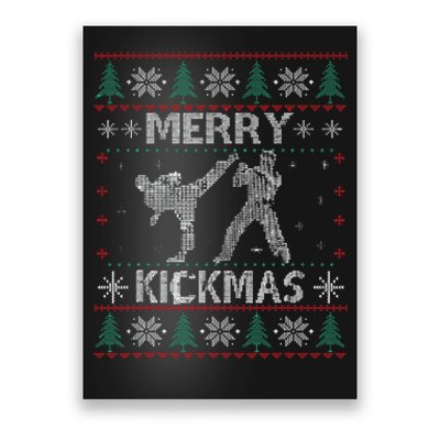 Merry Kickmas Taekwondo Christmas Ugly Sweater Xmas Funny Poster