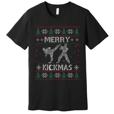 Merry Kickmas Taekwondo Christmas Ugly Sweater Xmas Funny Premium T-Shirt