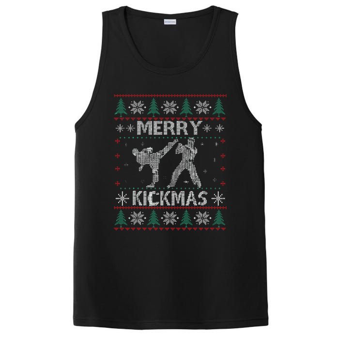 Merry Kickmas Taekwondo Christmas Ugly Sweater Xmas Funny PosiCharge Competitor Tank