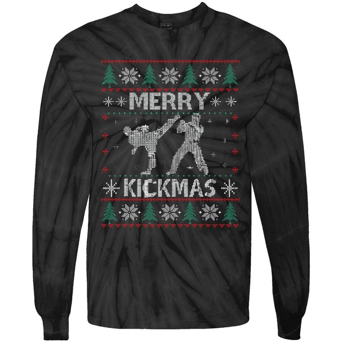 Merry Kickmas Taekwondo Christmas Ugly Sweater Xmas Funny Tie-Dye Long Sleeve Shirt