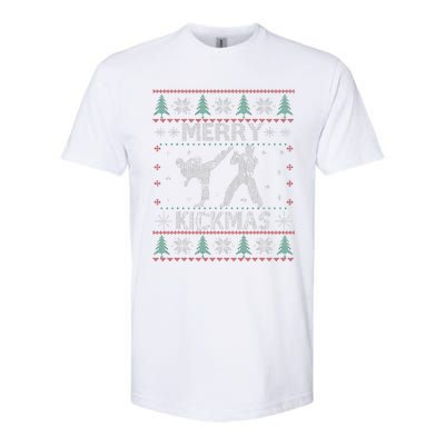 Merry Kickmas Taekwondo Christmas Ugly Sweater Xmas Funny Softstyle CVC T-Shirt