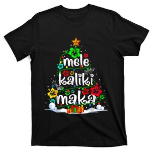 Mele Kalikimaka Tropical Christmas Hawaiian Santa Xmas Tree T-Shirt