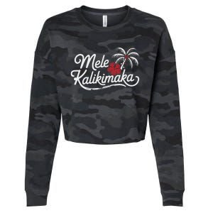 Mele Kalikimaka Tropical Christmas Cropped Pullover Crew