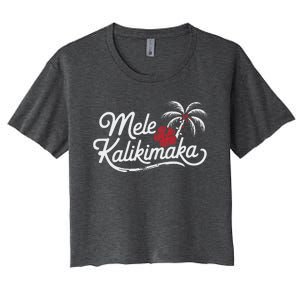 Mele Kalikimaka Tropical Christmas Women's Crop Top Tee