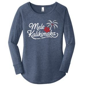 Mele Kalikimaka Tropical Christmas Women's Perfect Tri Tunic Long Sleeve Shirt