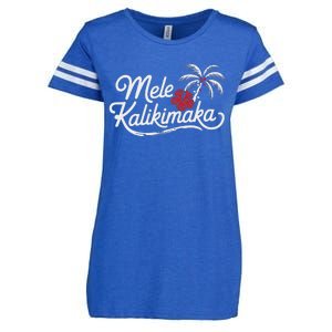 Mele Kalikimaka Tropical Christmas Enza Ladies Jersey Football T-Shirt