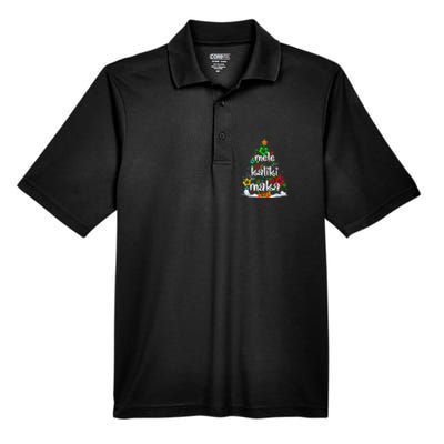 Mele Kalikimaka Tropical Christmas Hawaiian Santa Xmas Tree Men's Origin Performance Pique Polo