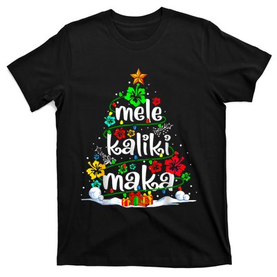 Mele Kalikimaka Tropical Christmas Hawaiian Santa Xmas Tree T-Shirt