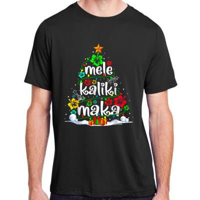 Mele Kalikimaka Tropical Christmas Hawaiian Santa Xmas Tree Adult ChromaSoft Performance T-Shirt