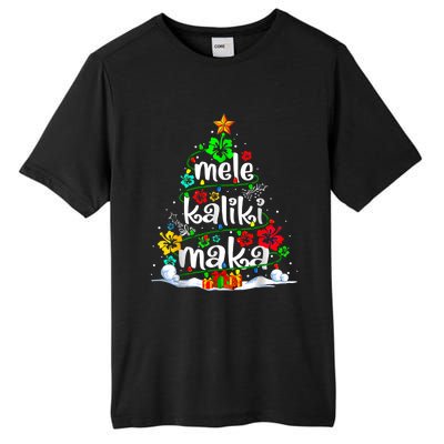 Mele Kalikimaka Tropical Christmas Hawaiian Santa Xmas Tree Tall Fusion ChromaSoft Performance T-Shirt