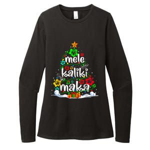 Mele Kalikimaka Tropical Christmas Hawaiian Santa Xmas Tree Womens CVC Long Sleeve Shirt