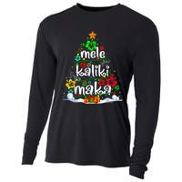 Mele Kalikimaka Tropical Christmas Hawaiian Santa Xmas Tree Cooling Performance Long Sleeve Crew