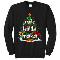 Mele Kalikimaka Tropical Christmas Hawaiian Santa Xmas Tree Tall Sweatshirt