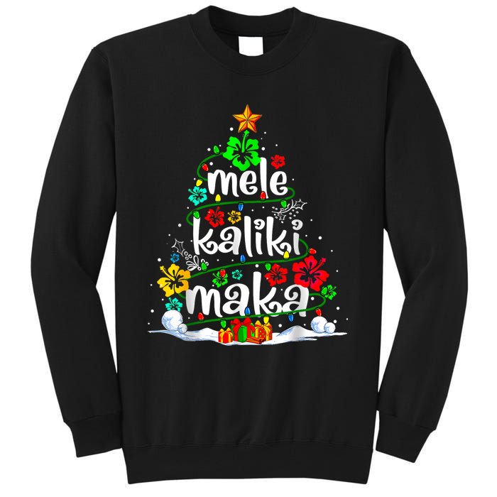 Mele Kalikimaka Tropical Christmas Hawaiian Santa Xmas Tree Tall Sweatshirt